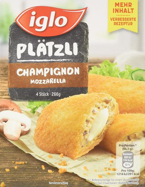 Iglo Cheese & Champignon 'Plätzli' Crispy Turnover filled with Cheese & Champignon Mushroom - 266 g