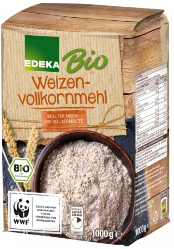 Edeka Organic Whole Grain Wheat Flour - 1000 g