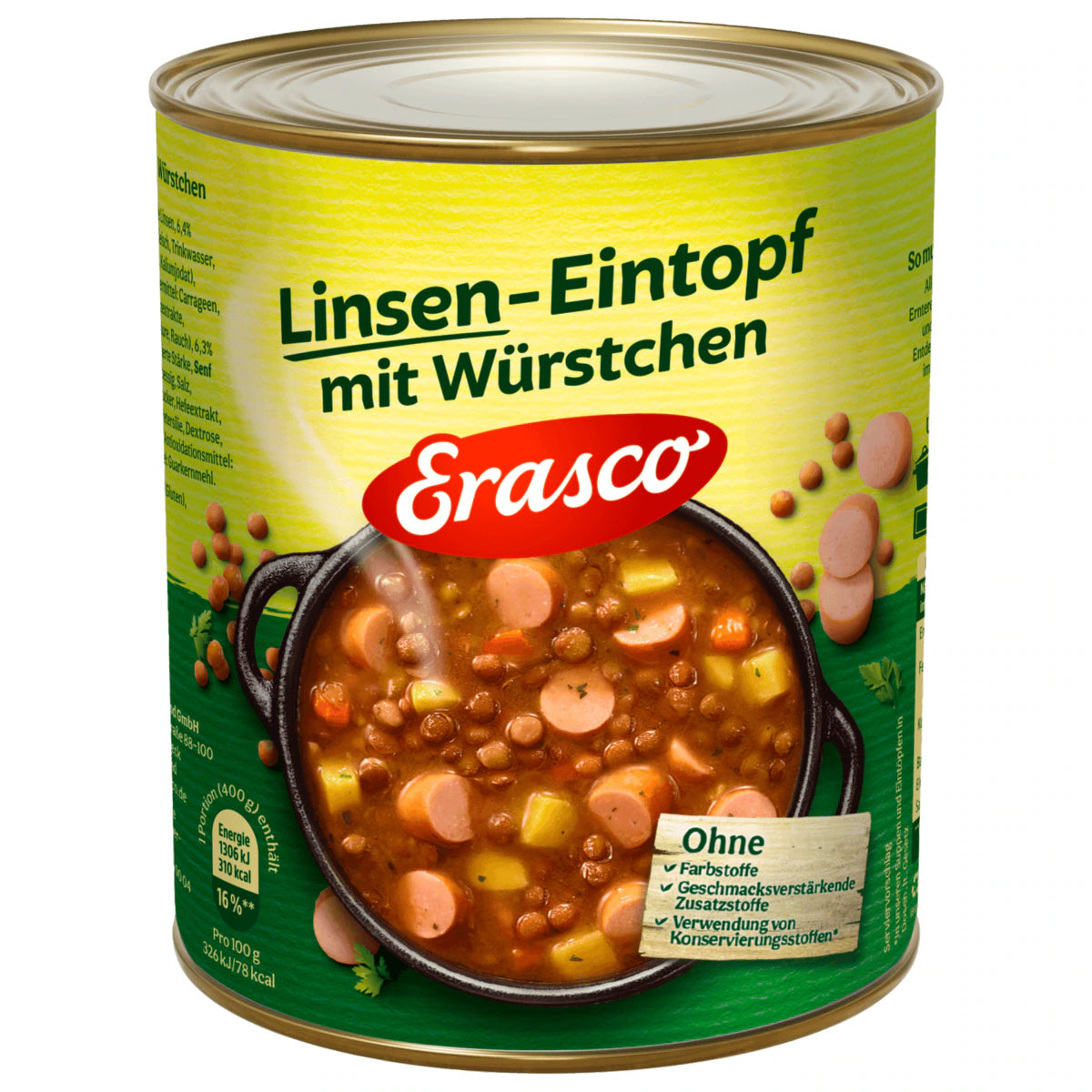 Erasco Linseneintopf mit Würstchen - 800 ml