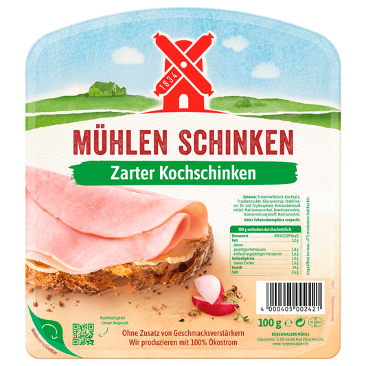 Rügenwalder Mühlen Schinken Tender Cooked Ham - 100 g