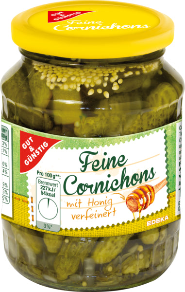 Cornichons mit Honig verfeinert (Gut & Günstig) - 350 g