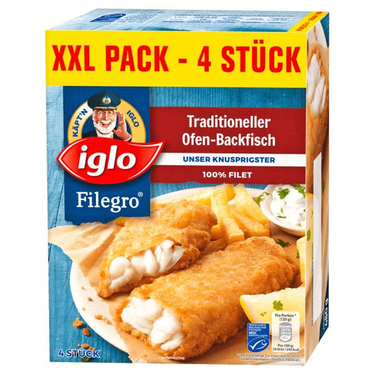 Iglo Filegro Traditioneller Ofen-Backfisch XXL-Pack - 480 g