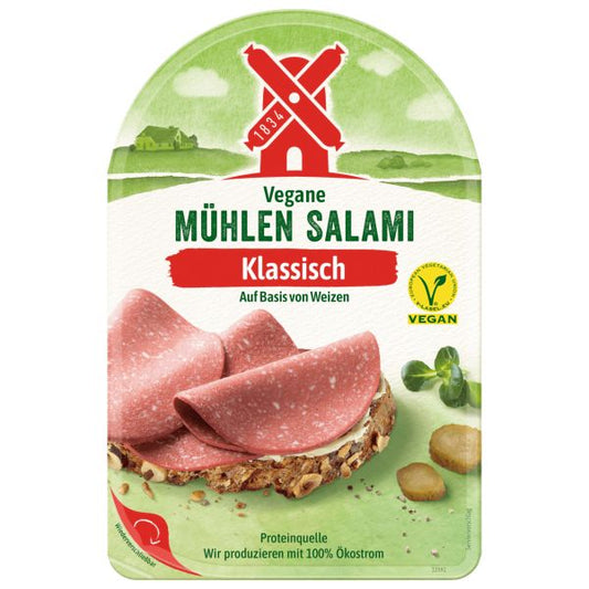 Rügenwalder Vegetarische Mühlen Salami Klassisch geschnitten - 80 g